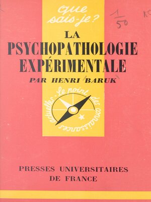 cover image of La psychopathologie expérimentale